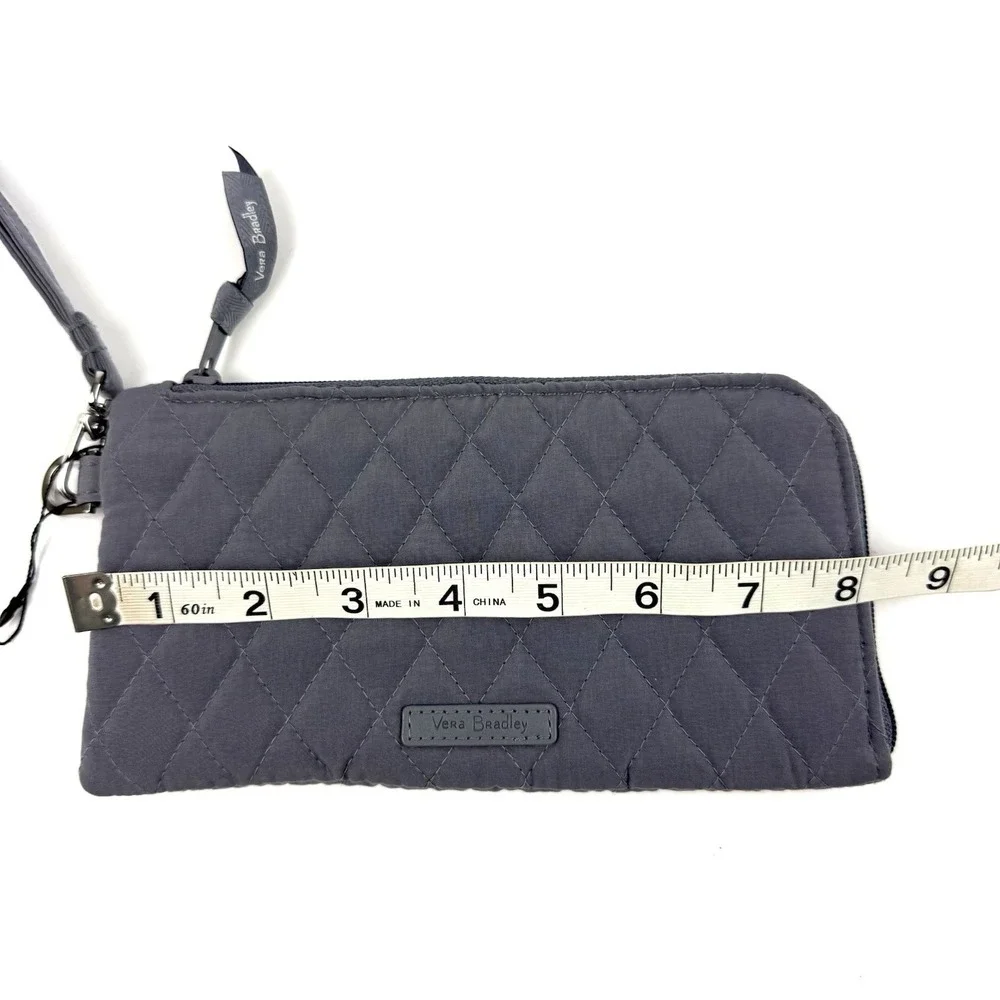 Vera Bradley Trimmed Crossbody Bag WITH‎ Wallet Carbon Gray Microfiber NWT